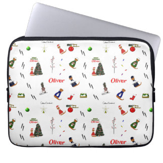Capa Para Notebook Oliver A Lontra Natal Padrão Aleatório