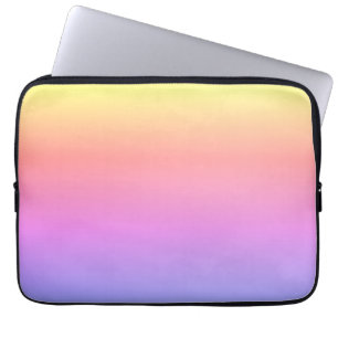 Capa Para Notebook Ombré Pastel Rainbow Amarelo Púrpura Rosa 4Jessi