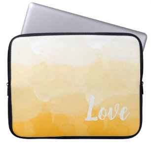 Capa Para Notebook Ombre Saffron e Gradiente de Amor Amarelo Solar