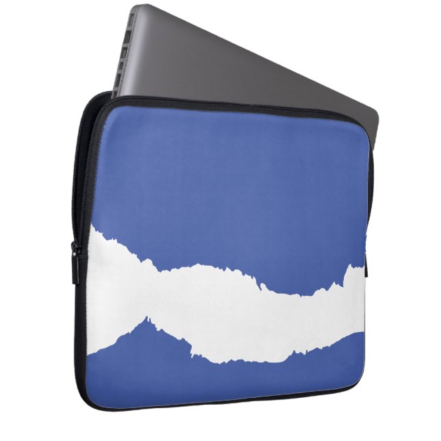 Capa Para Notebook Onda rasgada azul médio (Frente Esquerda)