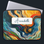 Capa Para Notebook Ondas a cores de arte moderna abstrato<br><div class="desc">Esta design abstrato é atraente para os olhos e faz uma afirmação verdadeira com as suas cores e texturas ricas e joias. Vivo e atordoante. Adicione um nome para personalizá-lo. Criado pela imprensa simplesmente de farmácia.</div>