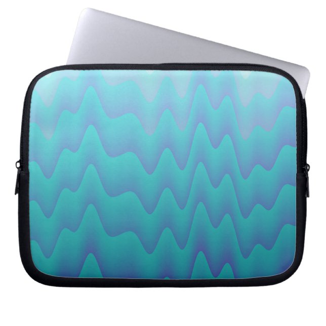 Capa Para Notebook Ondas Abstratas Azul Turquesa (Frente)