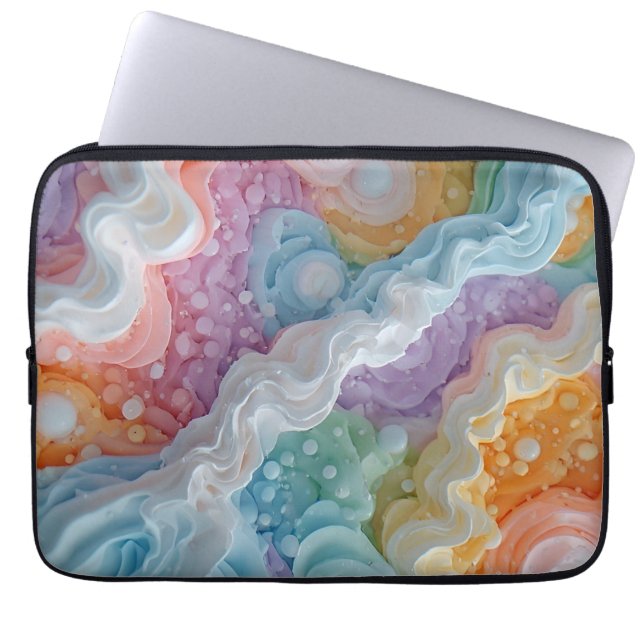 Capa Para Notebook Ondas Abstratas em Pastel (Frente)