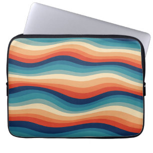 Capa Para Notebook Ondas Coloridas Vintage Retro