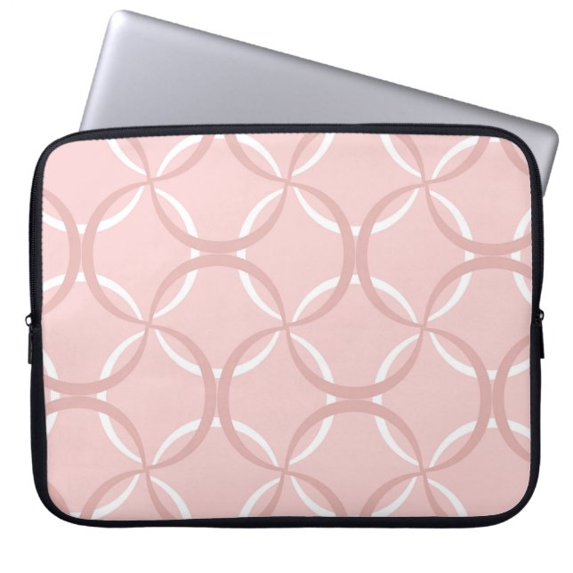Capa Para Notebook Ondas cor-de-rosa: padrão chic sem costura (Frente)