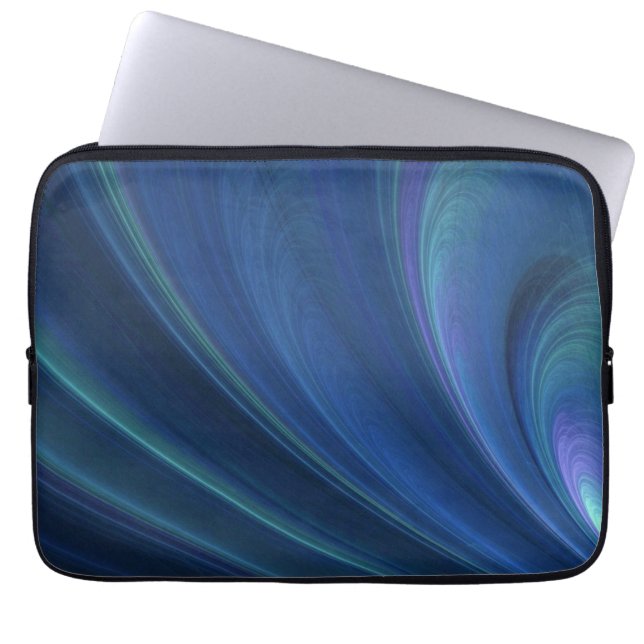 Capa Para Notebook Ondas de areia macias azuis e verdes (Frente)