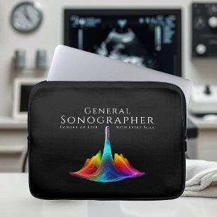 Capa Para Notebook Ondas de Ultrassom Coloridas pelo Sonógrafo Geral