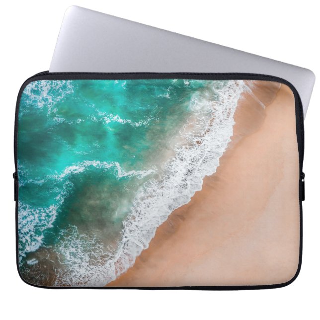 Capa Para Notebook Ondas na Praia Arenosa  (Frente)