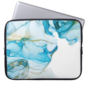 Capa Para Notebook Ondas oceânicas ouros. Imagem brilhante e rica de 