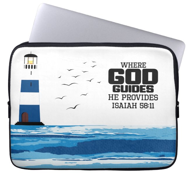 Capa Para Notebook Onde Deus Guia Ele Fornece Laptop Case (Frente)