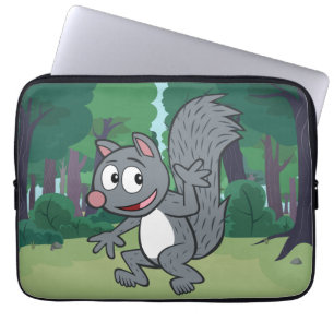 Capa Para Notebook Ondulação cinzenta do esquilo do rick da guard