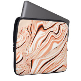 Capa Para Notebook ondulações em tons de bege, cilindro castanho curv