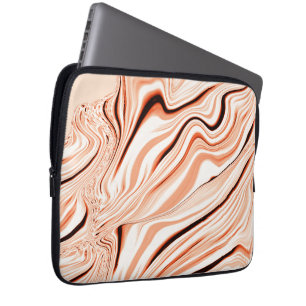 Capa Para Notebook ondulações em tons de bege, cilindro castanho curv