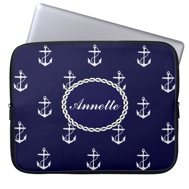 Capa Para Notebook Opus Posh Anchor Personalizado Náutico (Frente)