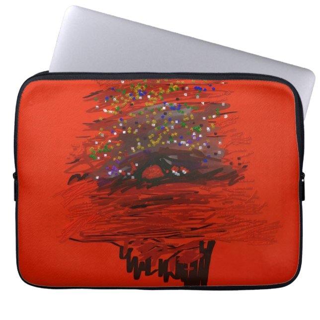 Capa Para Notebook Orange Moon Landscape Laptop Sleeve (Frente)