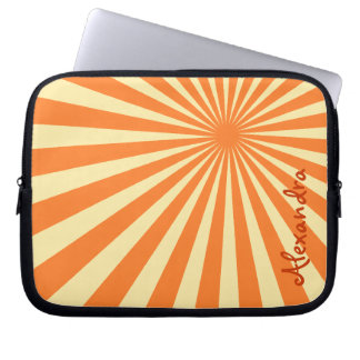 Capa Para Notebook Orange Sherbet Sunburst "Add Your Name"