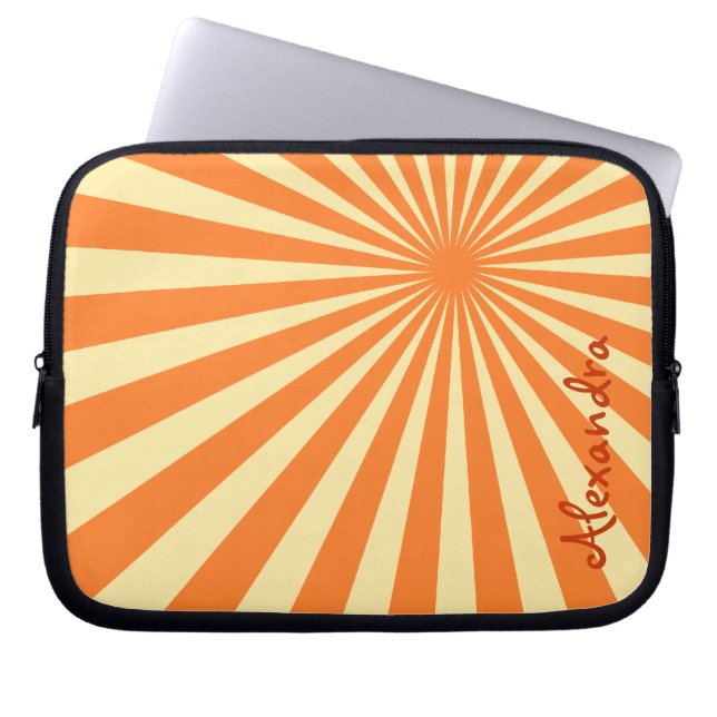 Capa Para Notebook Orange Sherbet Sunburst "Add Your Name" (Frente)