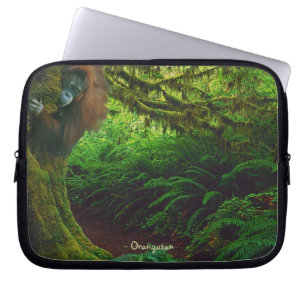 Capa Para Notebook Orangutan jogado na selva de Bornéu