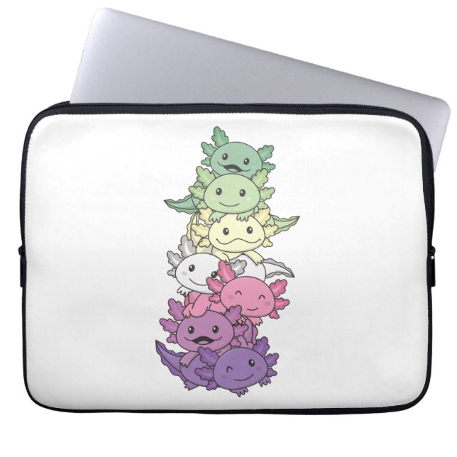 Capa Para Notebook Orgulho de Sinalizador Genderfae Lgbtq Axolotl (Frente)