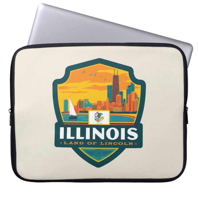 Capa Para Notebook Orgulho Estatal | Illinois (Frente)