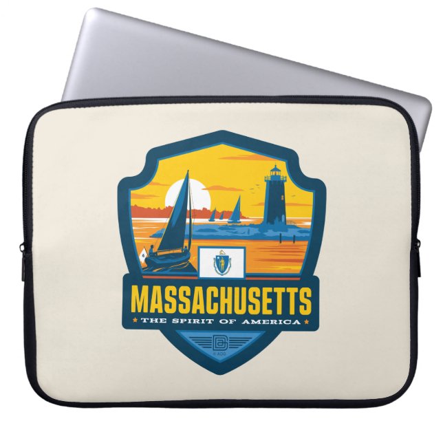Capa Para Notebook Orgulho Estatal | Massachusetts (Frente)