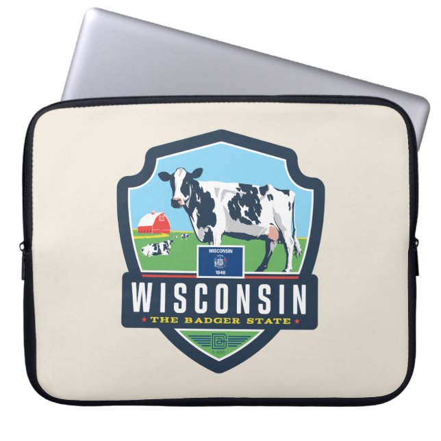 Capa Para Notebook Orgulho Estatal | Wisconsin 2 (Frente)