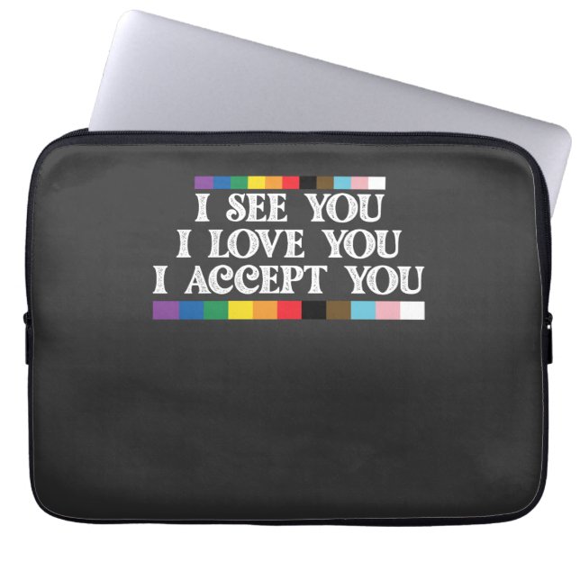 Capa Para Notebook Orgulho LGBT Eu Vejo Amor Aceito Você Apoiado (Frente)