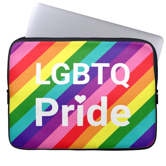 Capa Para Notebook Orgulho LGBTQ Coração Listra Arco-íris Tecnologia (Frente)