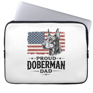 Capa Para Notebook Orgulhoso Pai Doberman Bandeira Vintage Vetor Desi