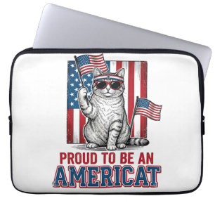 Capa Para Notebook Orgulhoso Por Ser Um Gato Patriota Americat Camisa