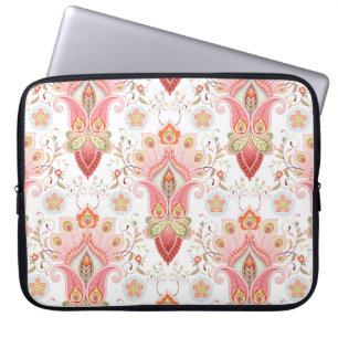Capa Para Notebook Oriental Flair: Damask Peacock Paisley