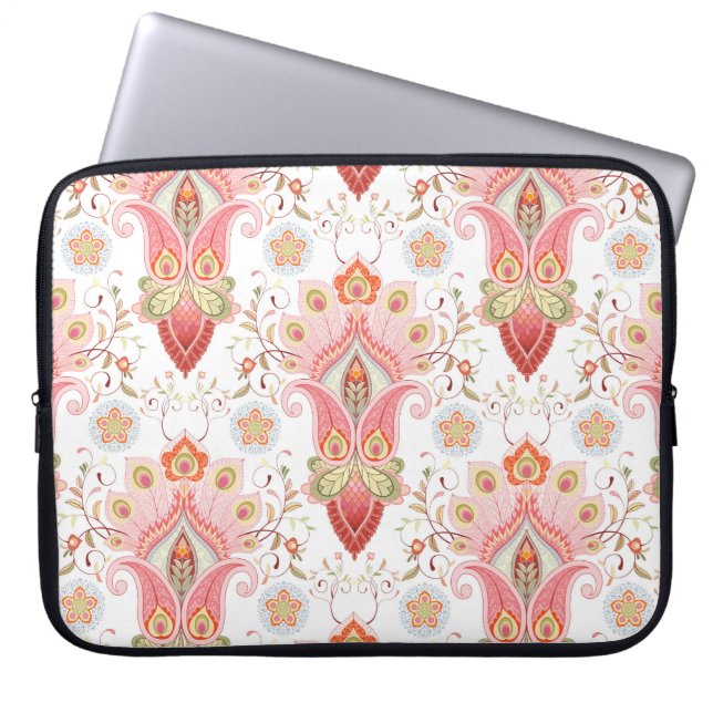 Capa Para Notebook Oriental Flair: Damask Peacock Paisley (Frente)
