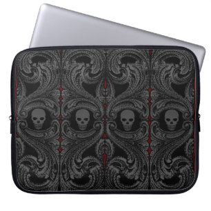 Capa Para Notebook Ornamento de Cinzas góticos com Crânio