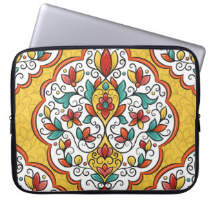 Capa Para Notebook Ornamento Floral: Motifs Turcos Indianos.
