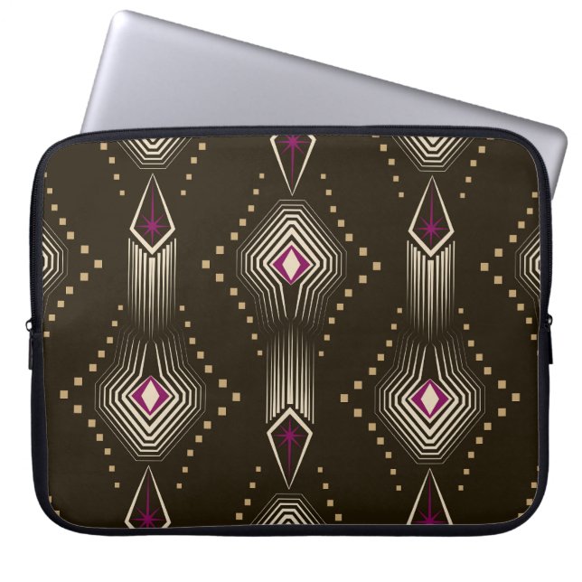 Capa Para Notebook Ornamento Geométrico Antiguo Art Deco (Frente)