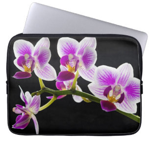 Capa Para Notebook Orquídea branca e roxa
