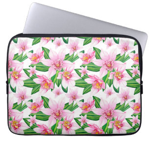 Capa Para Notebook Orquídeas Aquarelas Design 12