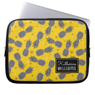 Capa Para Notebook Os abacaxis no ouro adicionam seu nome