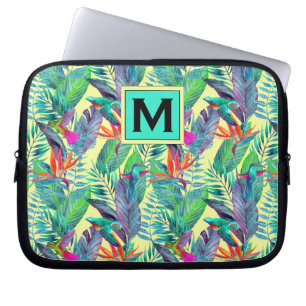 Capa Para Notebook Os colibris da aguarela adicionam sua inicial