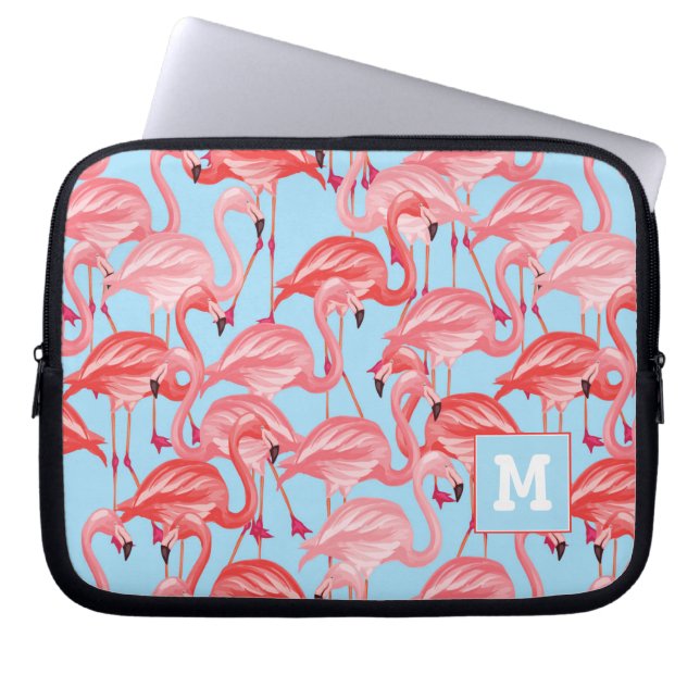 Capa Para Notebook Os flamingos cor-de-rosa brilhantes no azul | (Frente)
