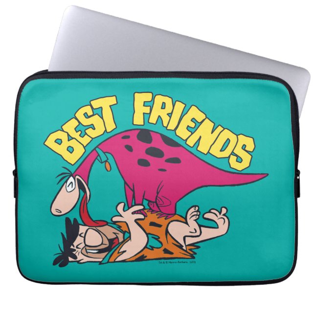 Capa Para Notebook Os Flintstones | Fred & Dino - Melhores Amigos (Frente)