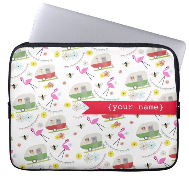 Capa Para Notebook Os reboques retros personalizaram o saco dos (Frente)