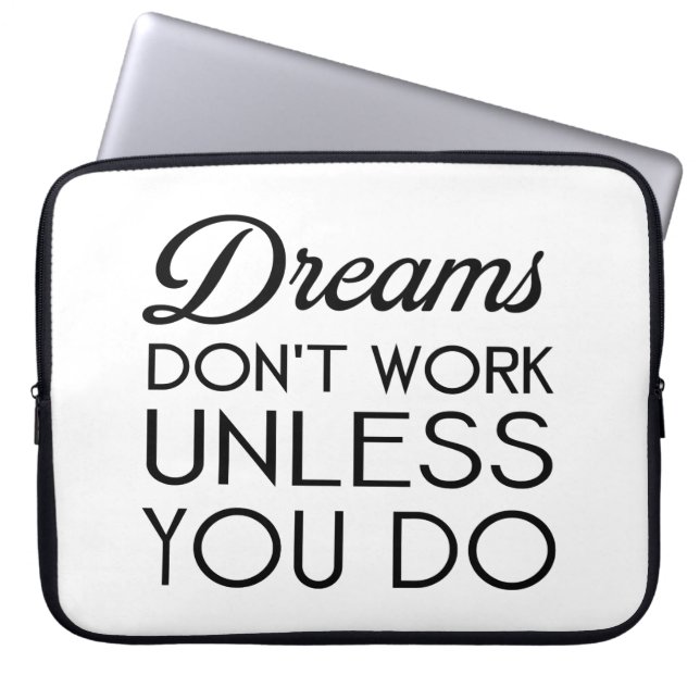 Capa Para Notebook os sonhos não trabalham a menos que você (Frente)