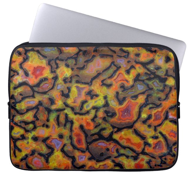 Capa Para Notebook Osso de Dinossauro Petrificado Laranja (Frente)