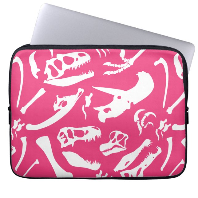 Capa Para Notebook Ossos de dinossauro (rosa) (Frente)