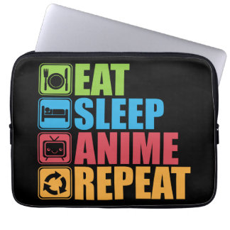 Capa Para Notebook Otaku - Coma, Dorme, Anime, Repita - Manga, Engraç
