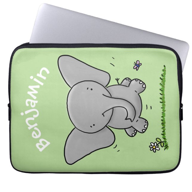 Capa Para Notebook Ótima ilustração de desenho animado de elefante be (Frente)