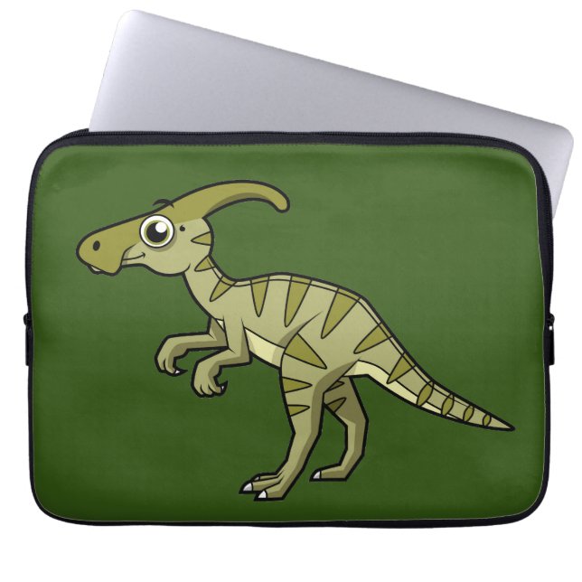 Capa Para Notebook Ótima Ilustração De Um Dinossauro Parasaurolofico. (Frente)