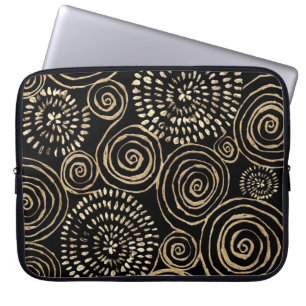Capa Para Notebook Ouro, abstrato, textura sem costura, espirais de b