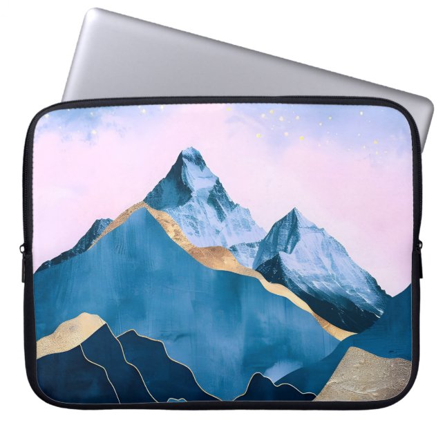 Capa Para Notebook Ouro Celestial Picos Aquarela (Frente)